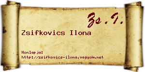 Zsifkovics Ilona névjegykártya